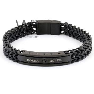 Rolex black metal men's bracelet