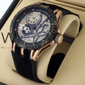 Roger dubuis black rubber strap men's watch