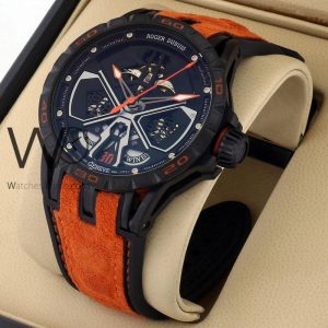 Roger Dubuis orange rubber strap men’s watch, bold look