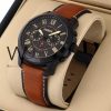 Fossil Grant Chronograph Brown Leather Strap | Watches Prime