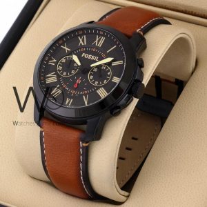 Fossil grant chronograph brown leather strap