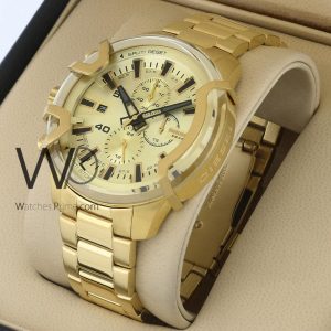 Diesel watch chronograph gold metal strap
