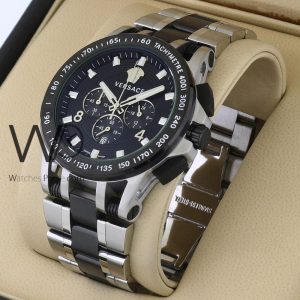 Versace two tone metal strap men's watch 