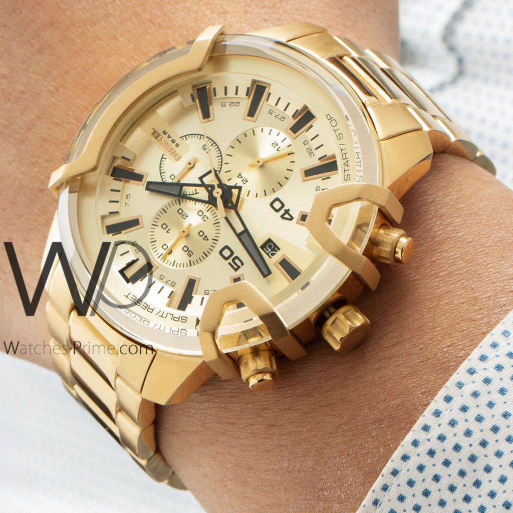 Diesel Watch Chronograph Gold Metal strap | Watches Prime