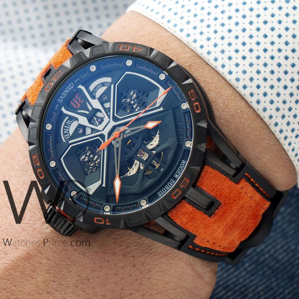 Roger Dubuis Men's Watch Orange Rubber strap | Watches Prime