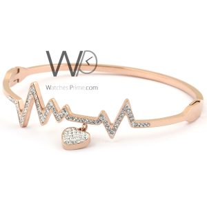 Ecg rose gold metal women bracelet