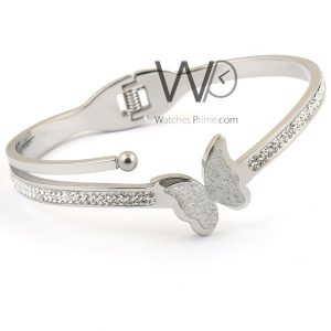 Butterfly silver metal women bracelet