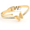 Butterfly gold metal women bracelet | Watches Prime