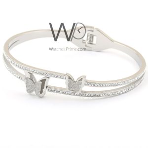 Butterflies metal silver women bracelet