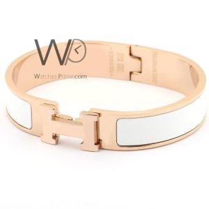 Hermes rose gold metal women's bracelet