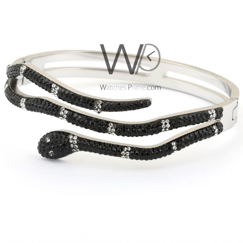 Snake women bracelet silver stainless steel | Watches Prime