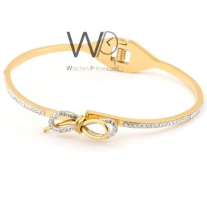Bowknot women bracelet gold stainless steel