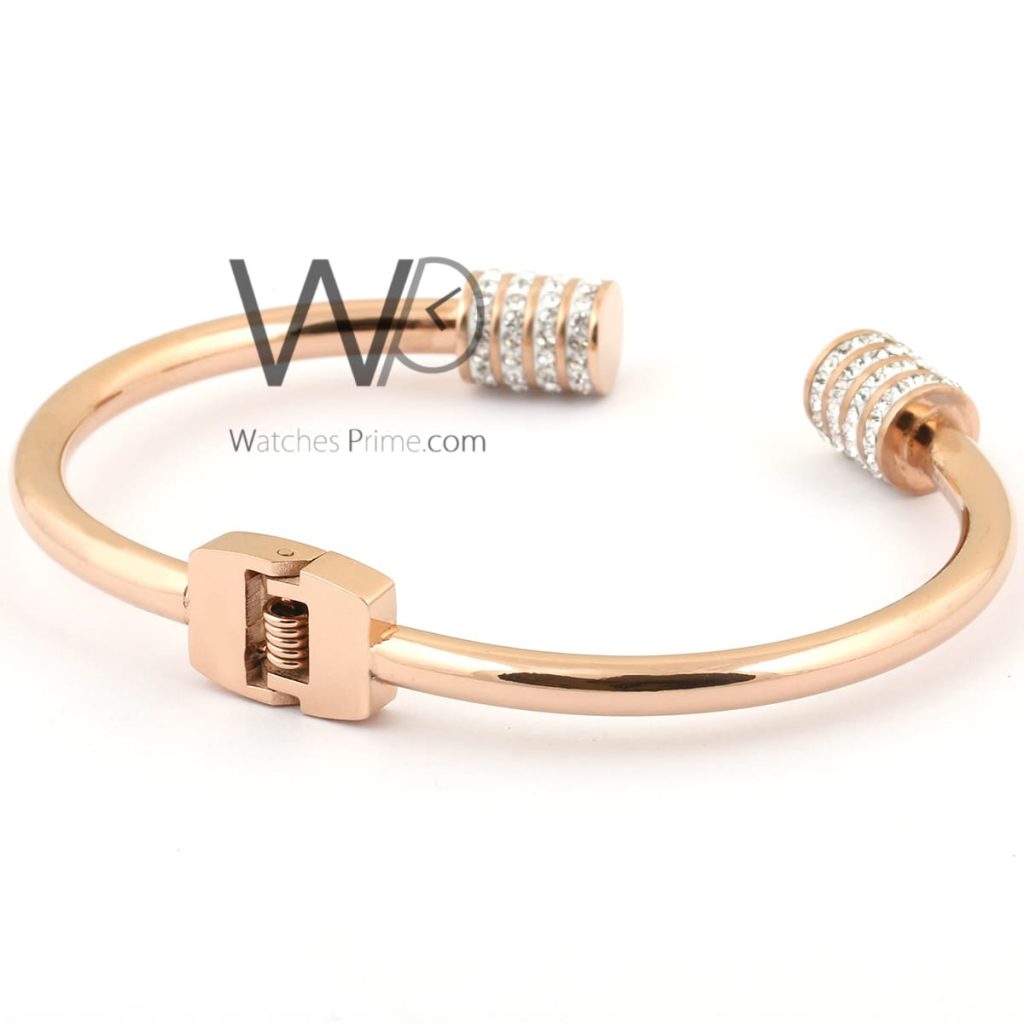 Women bracelet with diamonds rose gold metal | Watches Prime