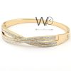 Crossed gold metal women bracelet | Watches Prime
