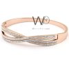 Crossed metal rose gold women bracelet | Watches Prime