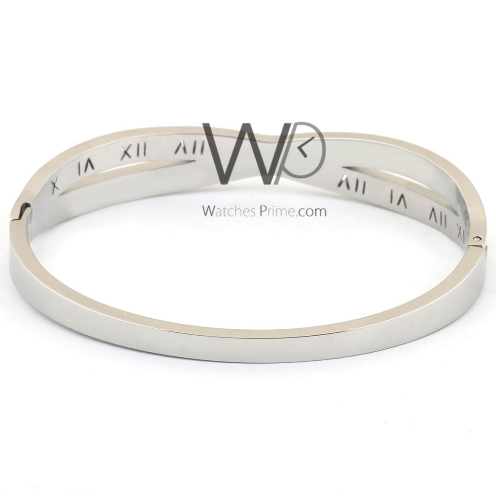 Crossed silver metal women bracelet | Watches Prime
