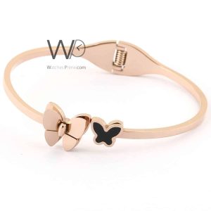 Butterflies rose gold metal women's bracelet