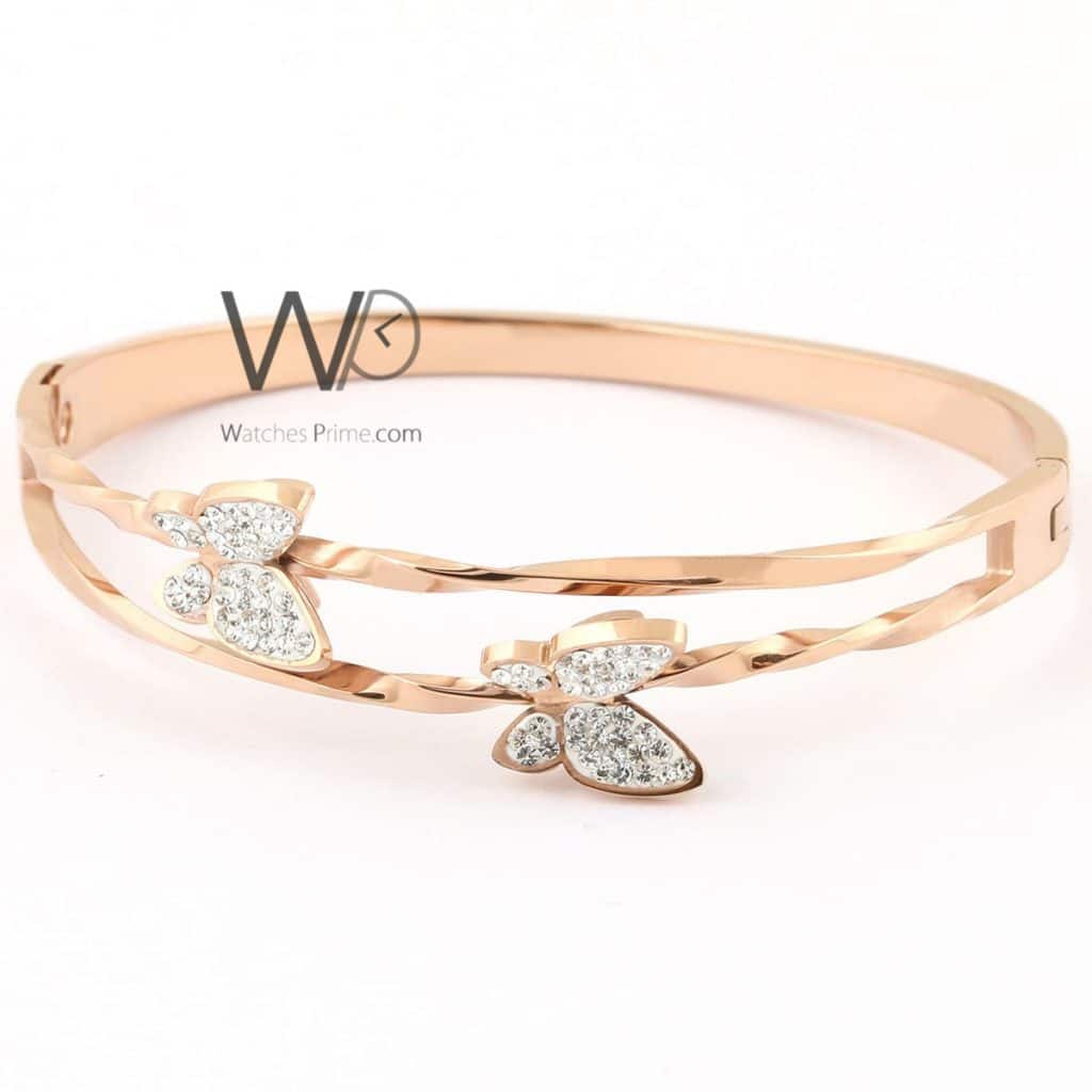 Butterflies rose gold metal women bracelet | Watches Prime