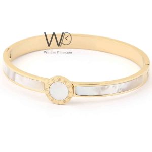 Latin numbers women bracelet gold metal