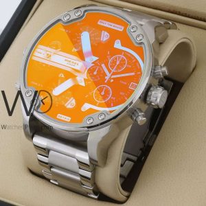 Diesel men's watch with silver metal strap