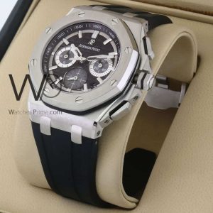 Audemars Piguet watch, sleek black dial and rubber strap