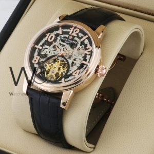 Patek philippe black watch leather black belt