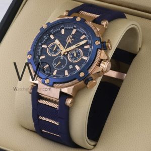 Guess Collection Watch with Blue Rubber Strap