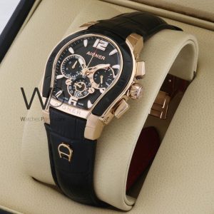 Aigner chronograph black with leather black belt