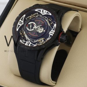 Roger dubuis black leather belt men's watch
