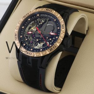 Roger Dubuis watch, black rubber strap for men