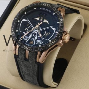 Roger dubuis gray rubber strap men's watch