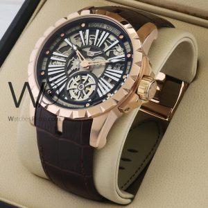 Roger Dubuis watch with brown leather strap