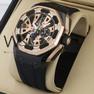 Audemars Piguet black watch with rubber strap