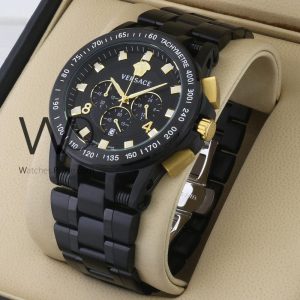 Versace men's chronograph, striking black design