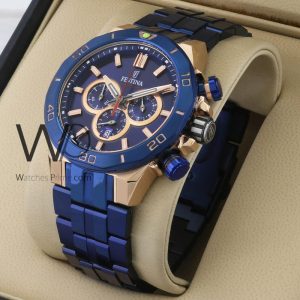 Festina chronograph watch, bold blue dial