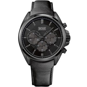1513061 hugo boss watch men black leather driver