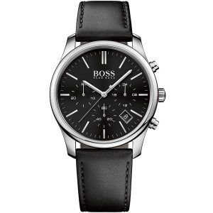 1513430 hugo boss watch men black leather time one