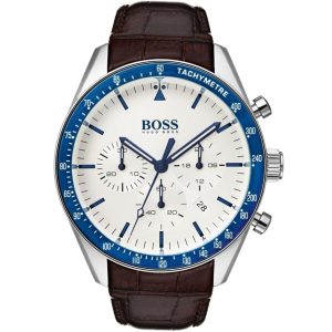 1513629 hugo boss watch men brown leather trophy