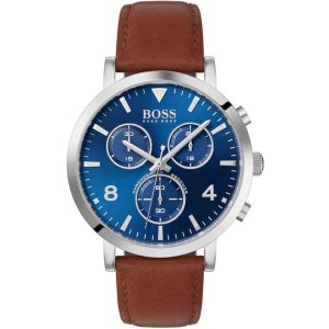 1513689 hugo boss men brown leather watch spirit