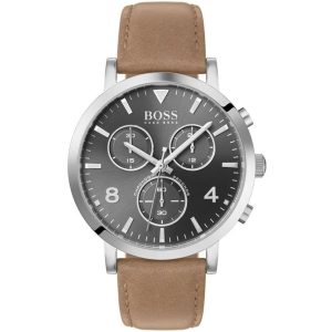 1513691 hugo boss watch men brown leather spirit