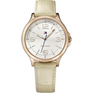 1781710 tommy hilfiger watch women beige leather amelia