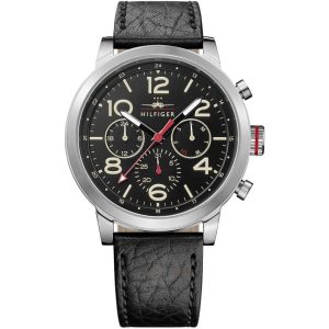 1791232 tommy hilfiger watch men black leather jake