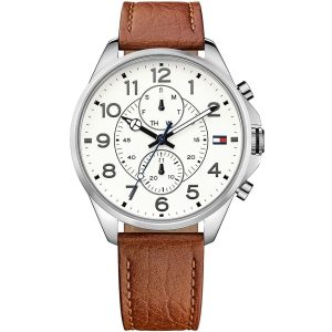 1791274 tommy hilfiger watch men brown leather dean