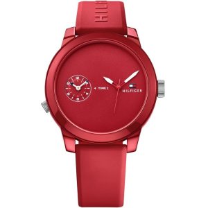 1791323 tommy hilfiger watch men red rubber denim