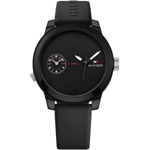 1791326 tommy hilfiger watch men black rubber denim