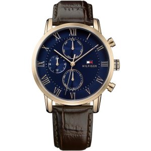 1791399 tommy hilfiger watch men brown leather kane