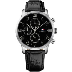 1791401 tommy hilfiger watch men black leather kane