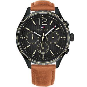 1791470 tommy hilfiger watch men brown leather gavin