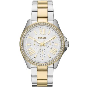 Am4543 fossil watch women silver gold metalcecile