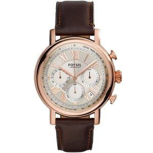 Fs5103 fossil watch men brown leather buchanan